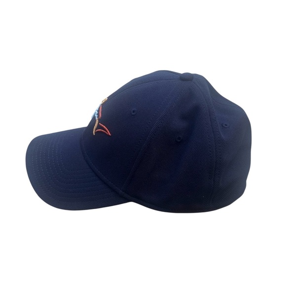 NWOT Greg Norman Collection Navy Blue Flexfit Golf Cap Hat with Shark Logo OSFA - Picture 2 of 5